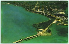 Aerial View Lemon Bay Bridge Englewood Florida FL UNP Chrome Postcard H6 - £2.18 GBP