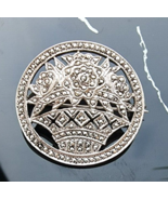 925 STERLING SILVER BUCKET OF FLOWERS MARCASITES BROOCH - €24,81 EUR
