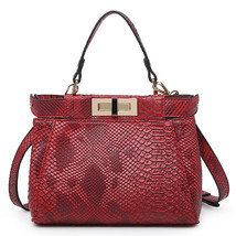 Summer Python Pattern Tote Bag Fashion Shoulder Bag for Women Brand Designer Fem - £44.92 GBP
