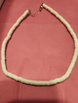 Puka Styled  Necklace - 18&quot;, White - Hawaiian Surfer Style - £4.75 GBP