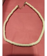 Puka Styled  Necklace - 18&quot;, White - Hawaiian Surfer Style - £4.68 GBP