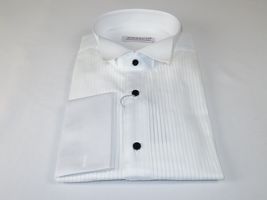 Mens 100% Italian Cotton Tux Formal Shirt SORRENTO Turkey 4846 White Wing tip image 3