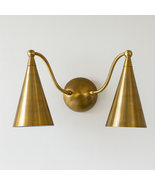 Dubble head Wall Articulated Mid Century Modern Solid Antique Brass Sputnik Stil - $345.00