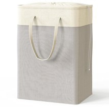 Simplehouseware Rectangle Terylene Cotton Collapsible Laundry Hamper Basket, Gre - £22.49 GBP