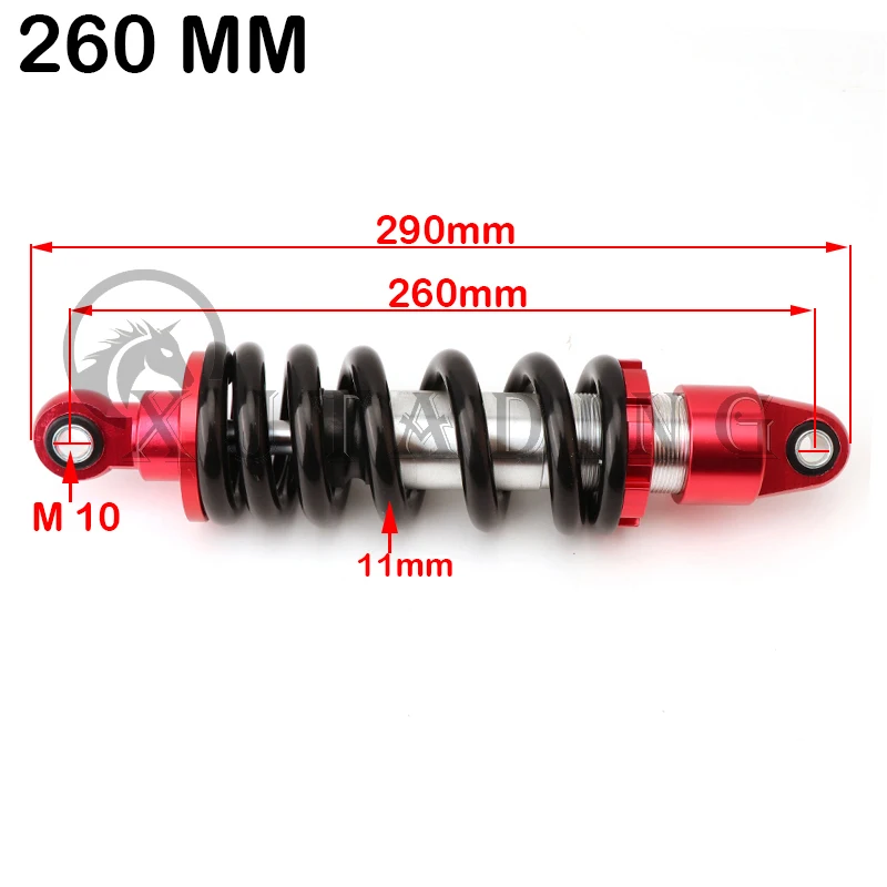 260mm/280mm 10&quot; aluminum alloy Rear suspension shock absorber  ATV Motorcycle Pi - £275.17 GBP