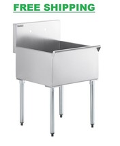 Steelton 24 16-Gauge Stainless Steel One Compartment Commercial Utility ... - £335.17 GBP