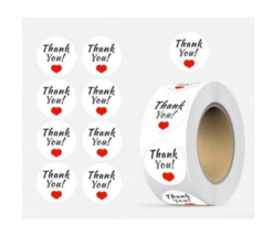 Thank You Sticker 20pcs, Cute Round Self-adhesive Stickers - £2.12 GBP