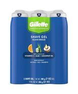 Gillette Sensitive Plus Shave Gel, Island Breeze, 7 Oz Pack of 3 Men Wet... - $21.00