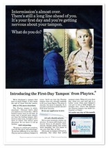 Playtex First-Day Tampons Intermission Menstrual Health Vintage 1968 Magazine Ad - £7.58 GBP