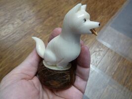 (tne-dog-ge-512c) German Shepherd DOG TAGUA NUT Figurine Vegetable dogs - $39.99