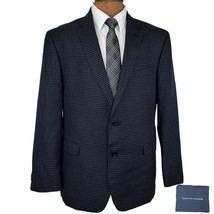 Tommy Hilfiger Blue Gray Checkered Blazer Jacket Size 46R Poly Rayon Blend - £43.03 GBP