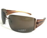 La Perla Sonnenbrille MOD.SPE 653M COL.R80 Braune Holzmaserung Rahmen W ... - $41.59