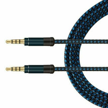 10ft 3.5mm Male-to-Male Long AUX Cord Gold-Plated Audio Stereo Cable Blue - £12.14 GBP