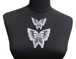 5 pcs Large / Small White Butterfly Lace Patch Neckline trim motif Applique A23 - £4.01 GBP