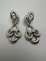 Vintage Silver Crown Trifari Dangle Earrings 5.5cm - £23.79 GBP