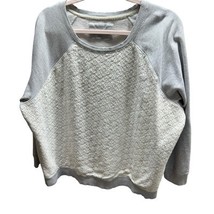 Sonoma Woman’s Plus Size 2X Grey &amp; Ivory Lace Sweatshirt Top - $19.00