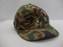 Anticosti Buck Deer Camo Hat Camouflage Snapback Baseball Cap w/ Pins - £15.65 GBP