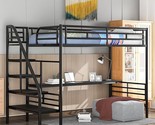 Metal Twin , Loft Bed Frame Twin Size With Stairs And Safety Rails For K... - $633.99