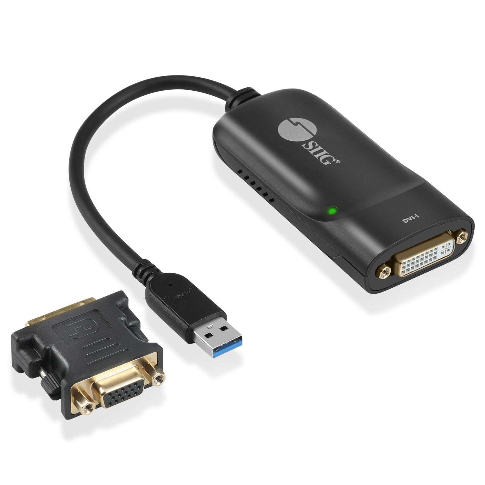 SIIG USB 3.0 to DVI Video Adapter with DVI to VGA Adapter | Quick and Easy Setup - £71.92 GBP