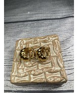 Vintage Open Work Gold Tone Clip-On Hoop Earrings - $151.16 MXN