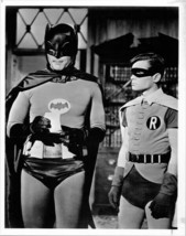 Batman TV series 8x10 photo Adam West &amp; Burt Ward look at print out in Batcave - £11.58 GBP