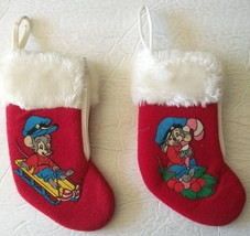 Mc Donald&#39;s ~ Two (2) An American Tail, Fievel, 7&quot;x4&quot; Christmas, 1986 ~ Stockings - £12.46 GBP