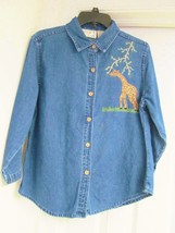 Tantrums Petites Cotton Denim Shirt Top Blouse Embroidered Animal Design... - £17.10 GBP