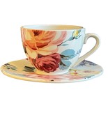 Ralph Lauren Kirsty Cup &amp; Saucer 3&quot; Tall Cup 6.75&quot; Saucer Made In Portugal - £69.65 GBP