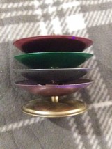 4 Cambridge MULTI-COLOR Glass Stackaway Ashtrays - £28.13 GBP