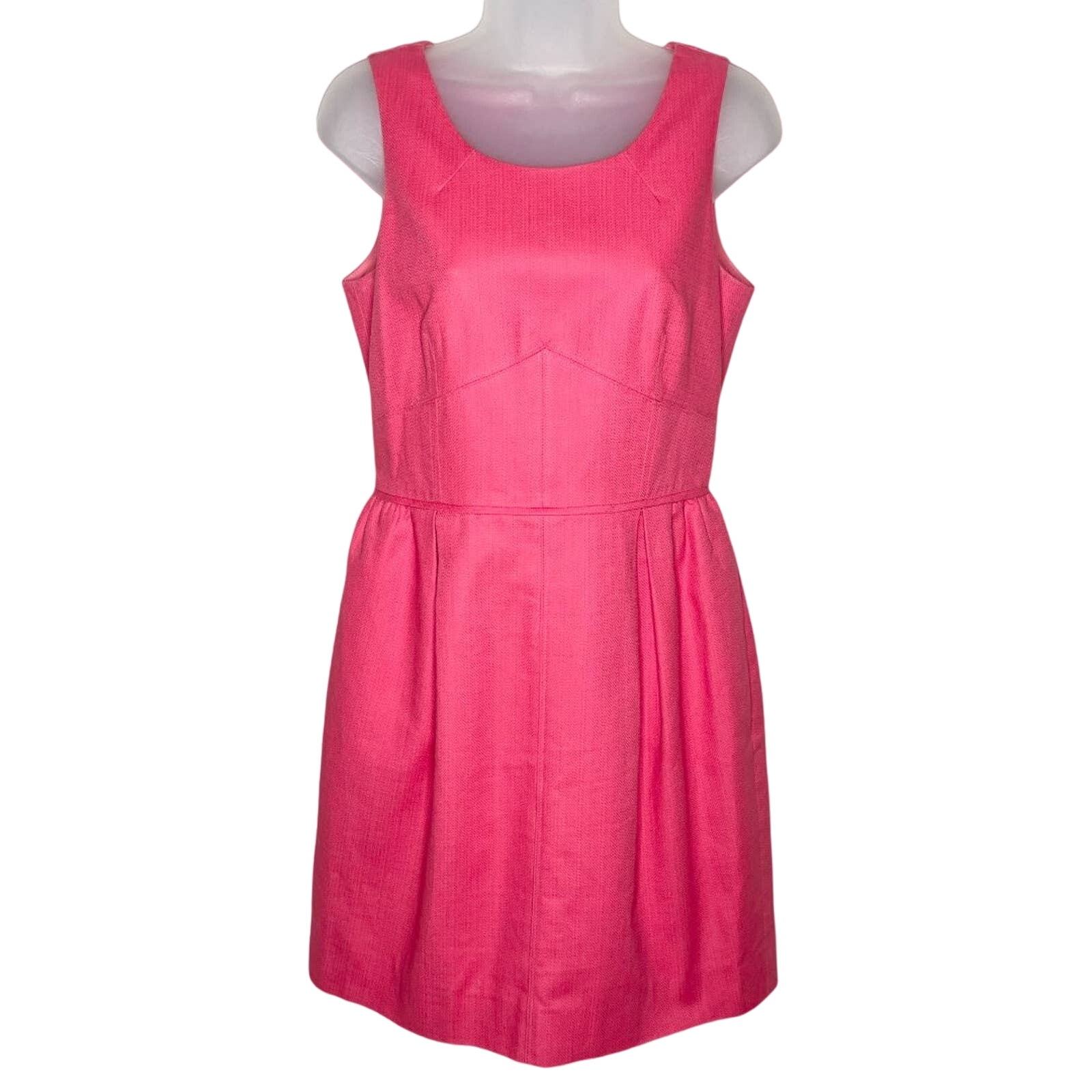 J. CREW barbie pink textured sleeveless scoop neck dress size 4 cocktail... - $33.87