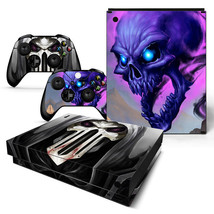 For Xbox One X Console & 2 Controllers Decal Vinyl Skin Cool Skull Design - $13.97