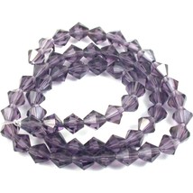 Bicone Faceted Fire Polished Chinese Crystal Beads Amethyst 6mm 1 Strand - £5.30 GBP