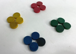 Parchessi 16 Color Red Green Blue Yellow Playing Pieces Part 1989 Milton Bradley - $7.49