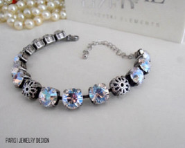 Moonlight Swarovski Cupchain Bracelet / Crystal Tennis Bracelet / Wedding Bracel - £31.60 GBP