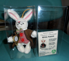 Hermann White Rabbit Christmas Ornament Handmade Germany #15/500 5 Times Jointed - £105.71 GBP