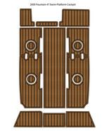 2009 Fountain 47 Swim Platform Cockpit Pad Boat EVA Foam Teak Deck Floor... - $1,229.56 CAD