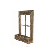 22X18 Rustic Weatered Grey Window Frame With Planter - £85.95 GBP