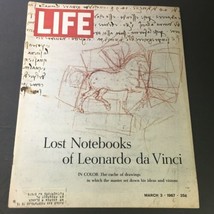 VTG Life Magazine March 3 1967 - Lost Notebooks of Leonardo da Vinci in Color - £10.36 GBP