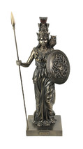 Metallic Bronze Finish Greek Goddess Athena of Inspiration Tabletop Statue - £170.57 GBP