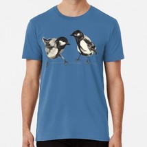 Birds Perched On Branch Parus Major Chickadee S to 5XL Made in the USA T-Shirt - $22.80