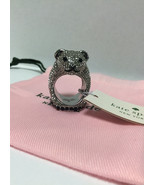 NWT Kate Spade ARCTIC FRIENDS POLAR BEAR Silver Tone Glass Stone Ring Si... - $84.00