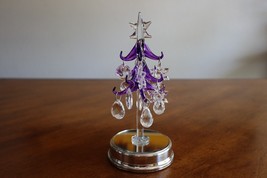 Purple Christmas Tree 12 Plastic Ornaments Color Changing Light Stand  V... - $213.32 MXN