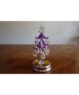 Purple Christmas Tree 12 Plastic Ornaments Color Changing Light Stand  V... - $212.92 MXN