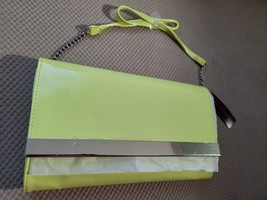 No Boundaries Lunar Glow Vinyl Handbag Bar Clutch Crossbody Purse Yellow/Green - £4.81 GBP