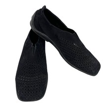 Arche Piaoko Perforated Suede Loafer 8.5 Black Nubuck Leather  - £66.45 GBP