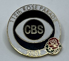 Rose Parade 2001 CBS Lapel Pin 112th ROSE PARADE Pin Gold Tone &amp; Enamel - £9.54 GBP