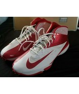 NIKE ZOOM Red White Athletic Cleats SIZE 18 NEW W/O Box Large Shoe - £25.31 GBP