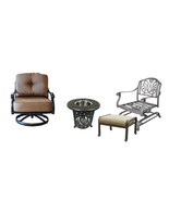 Patio Furniture Set 4pc Elisabeth Club Rocker Spring Base Swivel Chairs aluminum - $1,831.50
