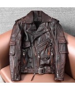 sheep leather biker jacket - $251.00