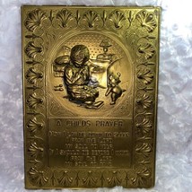 Vintage  &quot;A Child&#39;s Prayer&quot;  Handmade England Brass Relief Wall Hanging 8 x 11 - £11.94 GBP